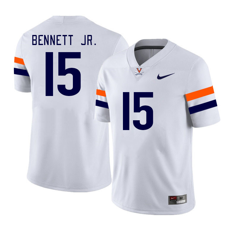 Men #15 Chico Bennett Jr. Virginia Cavaliers College Football Jerseys Stitched Sale-White